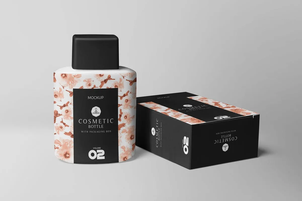 化妆品香水瓶&外包装设计样机 Cosmetic Bottle Mockups插图