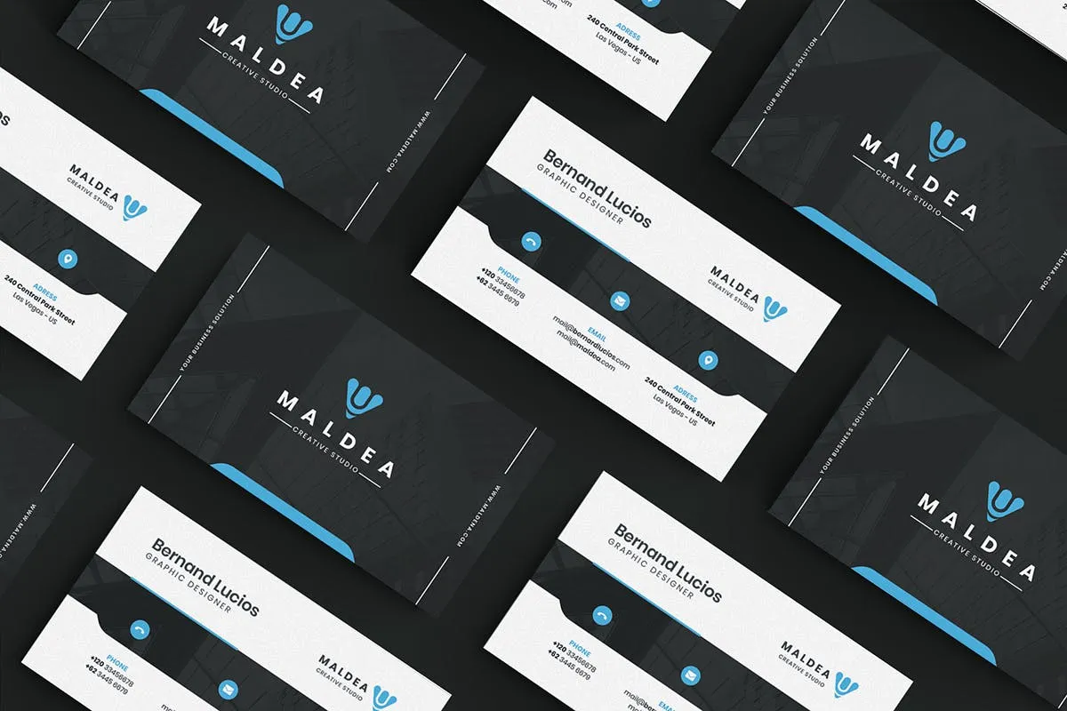 创意版式设计圆角企业素材库精选名片模板 Business Card插图(1)