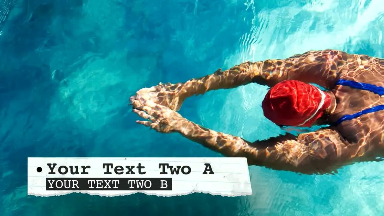 4个纸张纹理下三分之一图形像素设计精选AE模板