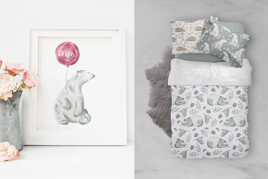 婴儿儿童主题水彩插画素材 Best Friends Watercolor Set Pro插图(4)