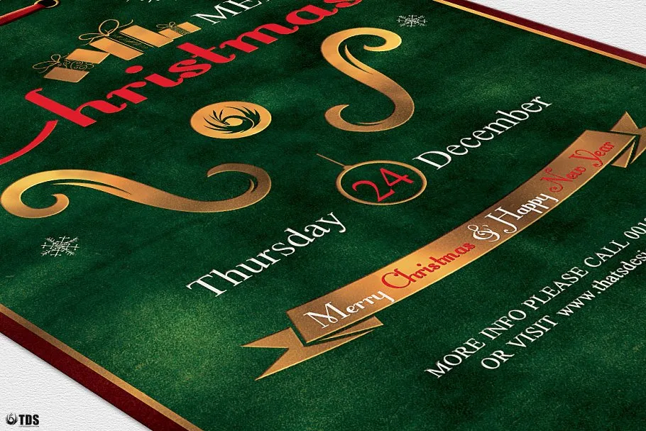 圣诞节主题菜单PSD模板v2 Christmas Menu PSD V2插图(5)