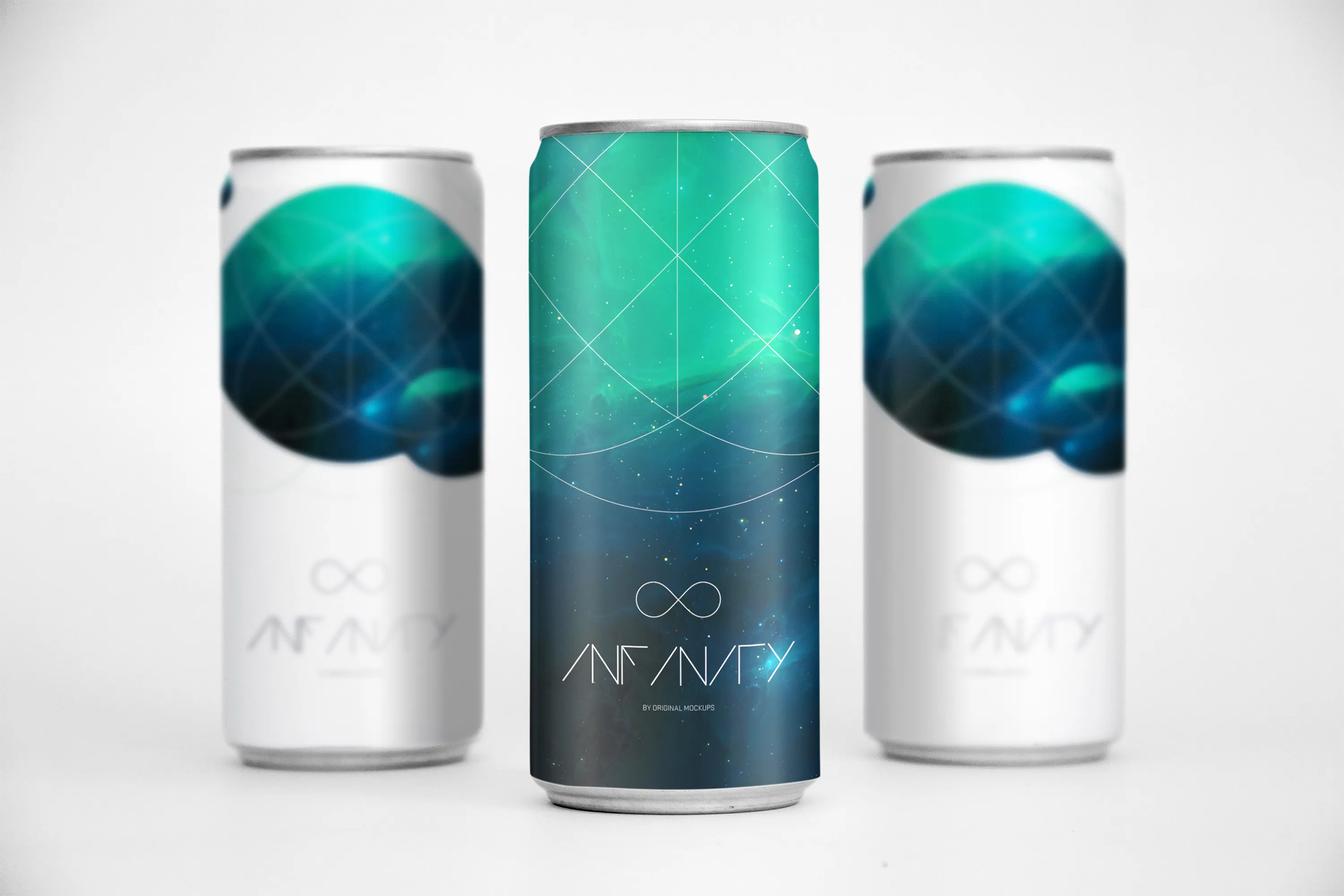 啤酒罐易拉罐罐头外观设计样机02 Sleek Cans Mockup 2插图