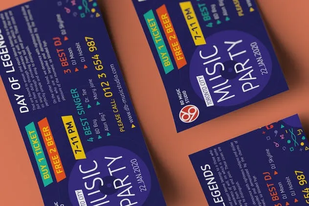 音乐派对聚会海报传单设计模板合集 Music Party-Set Template插图(5)