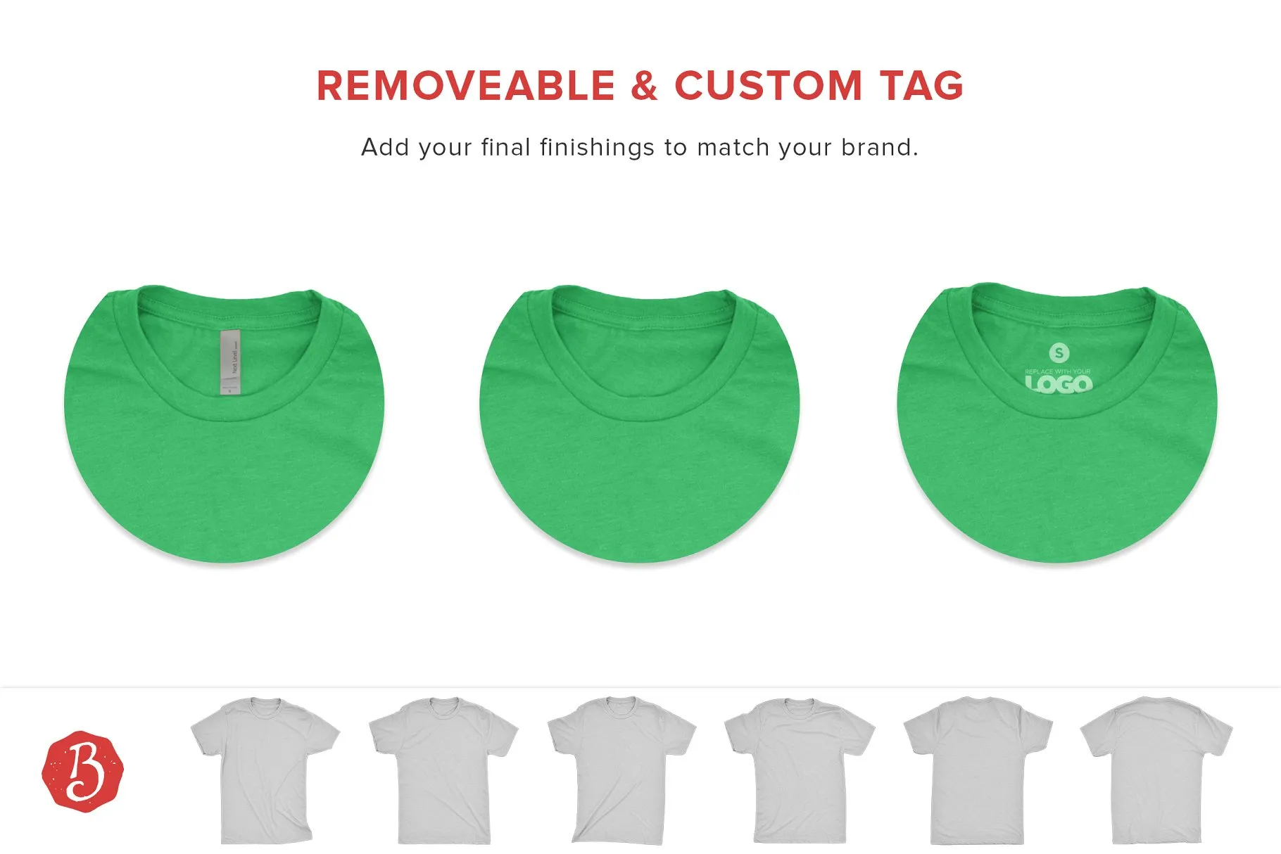 圆领印花T恤衬衫样机 Next Level Tri-Blend T-Shirt Mockups插图(3)