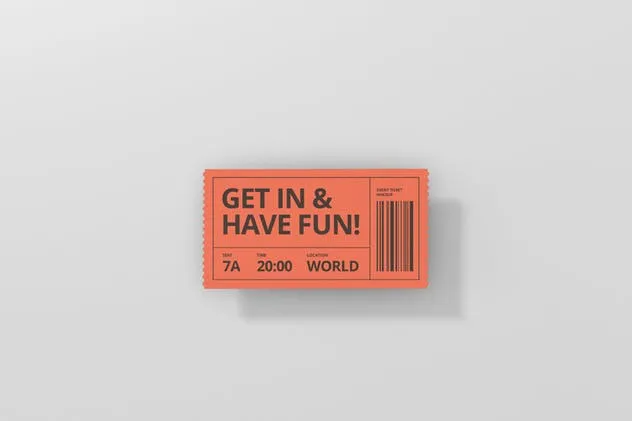 活动门票/电影票/优惠券样机模板 Event Ticket Mockup插图(8)