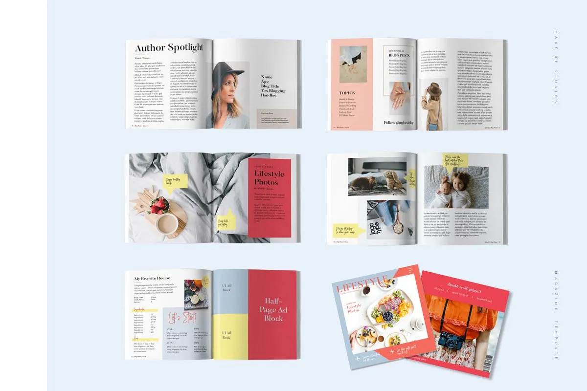 时尚生活方式方形杂志画册模板插图(3)