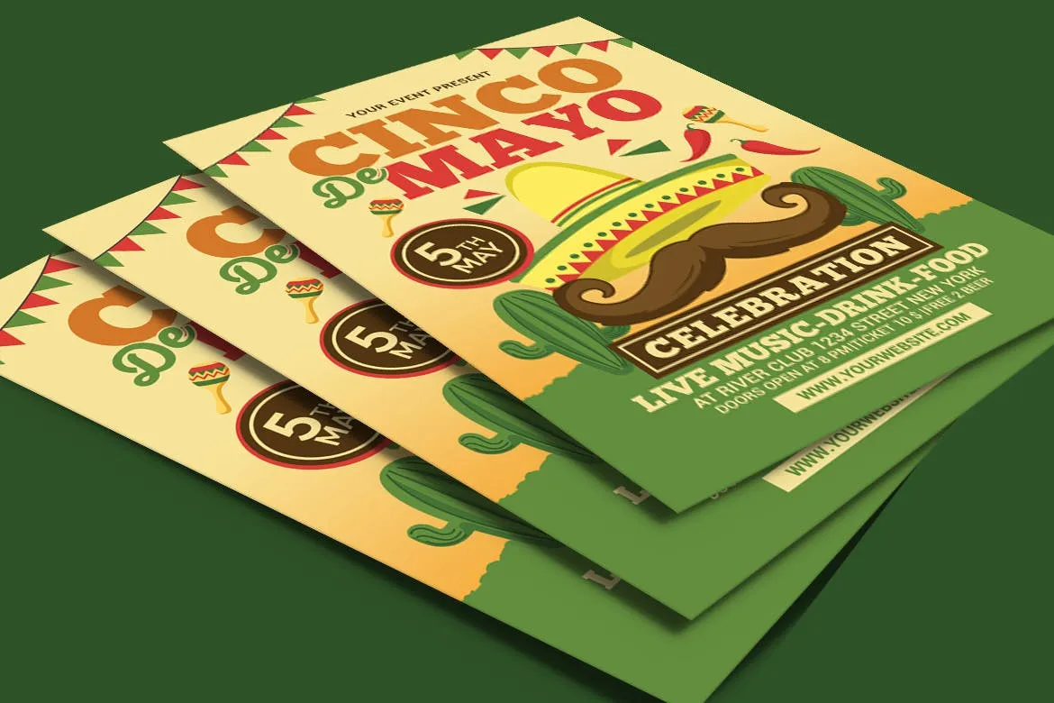 墨西哥五月五日节活动传单海报设计模板 Cinco de Mayo Celebration插图(3)