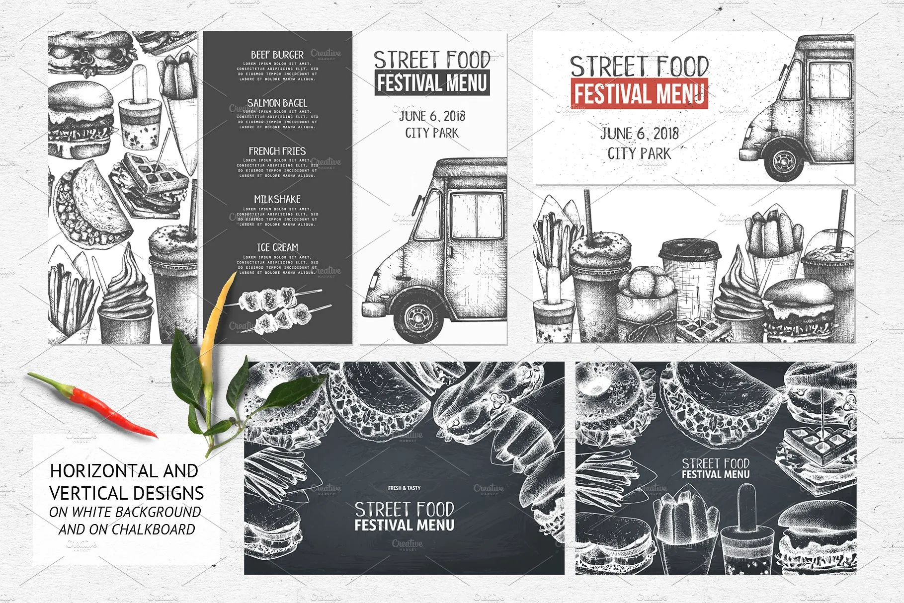 快餐食品矢量图形 Vector Fast Food Collection插图(4)