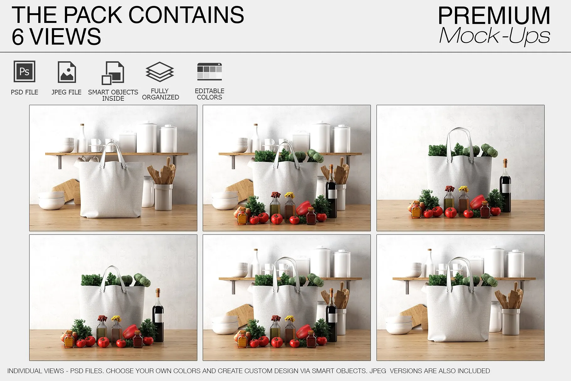 手提帆布环保袋展示样机下载 Tote Canvas Bag Mockups [psd]插图(1)