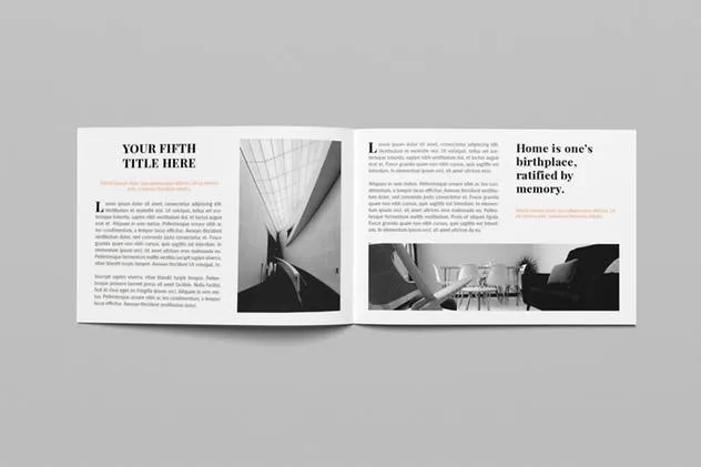 横向尺寸简约室内设计画册设计模板 Simplest Landscape Magazine插图(8)