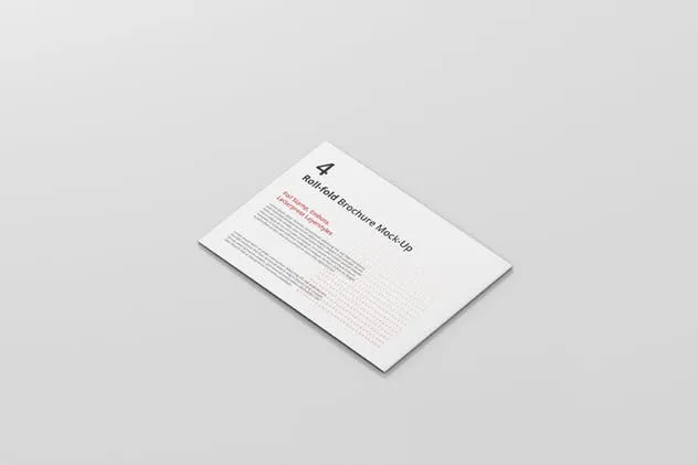 高分辨率折叠传单宣传册样机模板 Roll Fold Brochure Mockup Landscape Din A4 A5 A6插图(5)