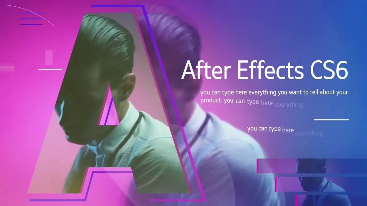 时尚故障启动器展示产品像素设计精选AE模板