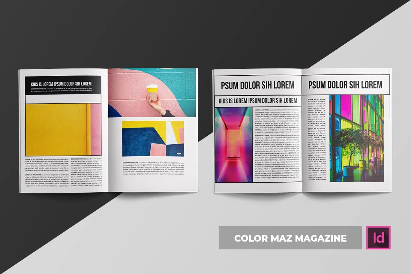 色彩设计创意杂志排版设计模板 Color Maz | Magazine Template插图(5)