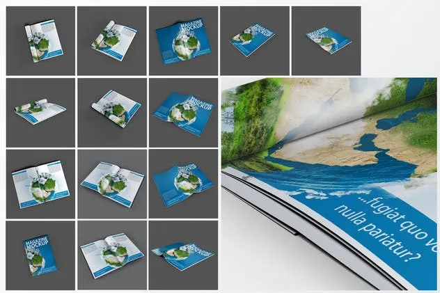 时尚A4杂志宣传册印刷品样机 A4 Magazine Catalog Mock-Up插图(1)