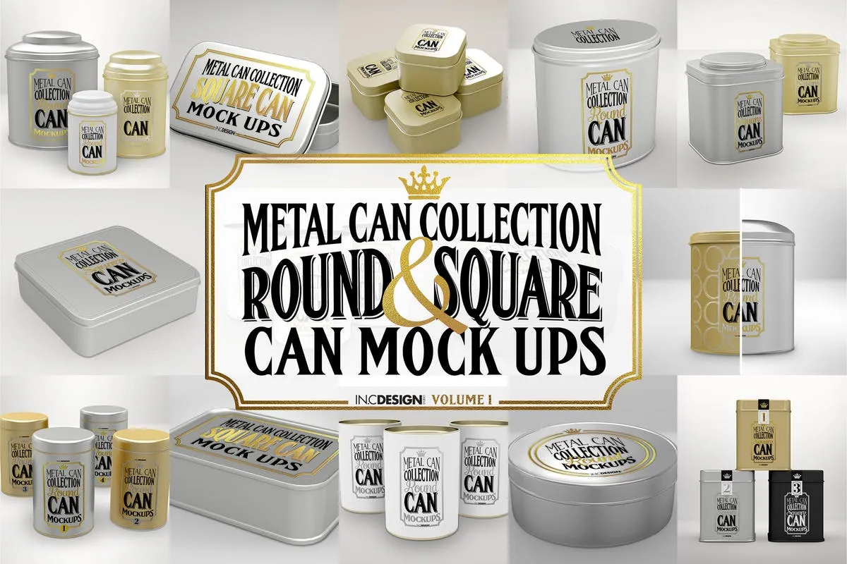 各种各样的金属罐头样机大合集 Vol. 1 Metal Can Mockup Collection