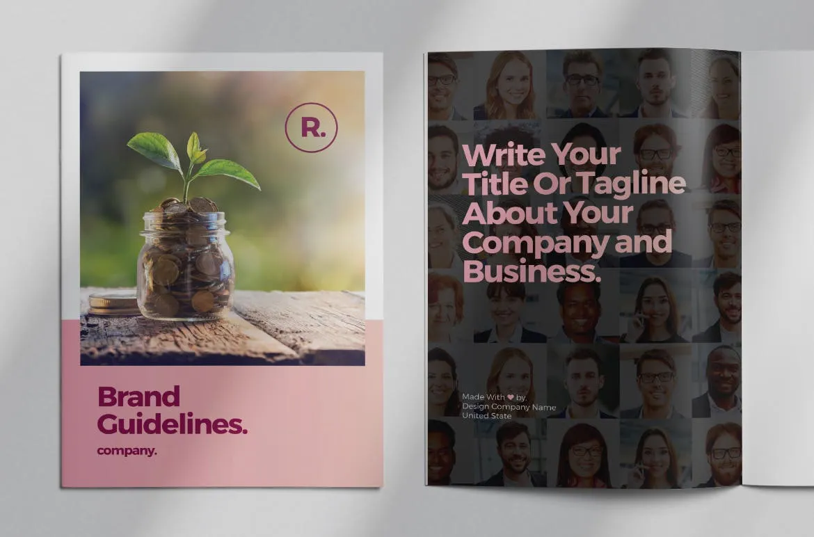 品牌指南/品牌规范手册排版设计模板 Brand Style Guide Layout插图(1)