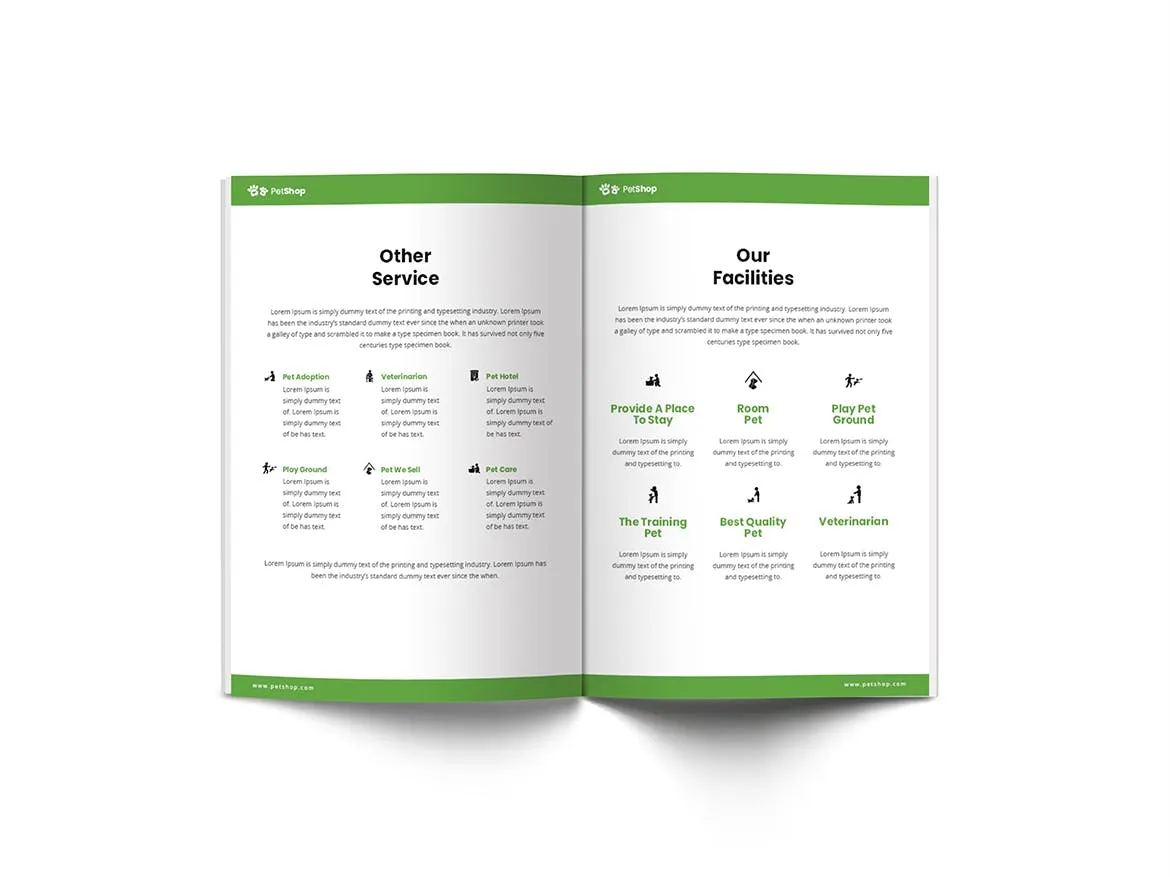 A4纸尺寸宠物医院/宠物店简介画册设计模板 Pet Shop A4 Brochure Template插图(9)