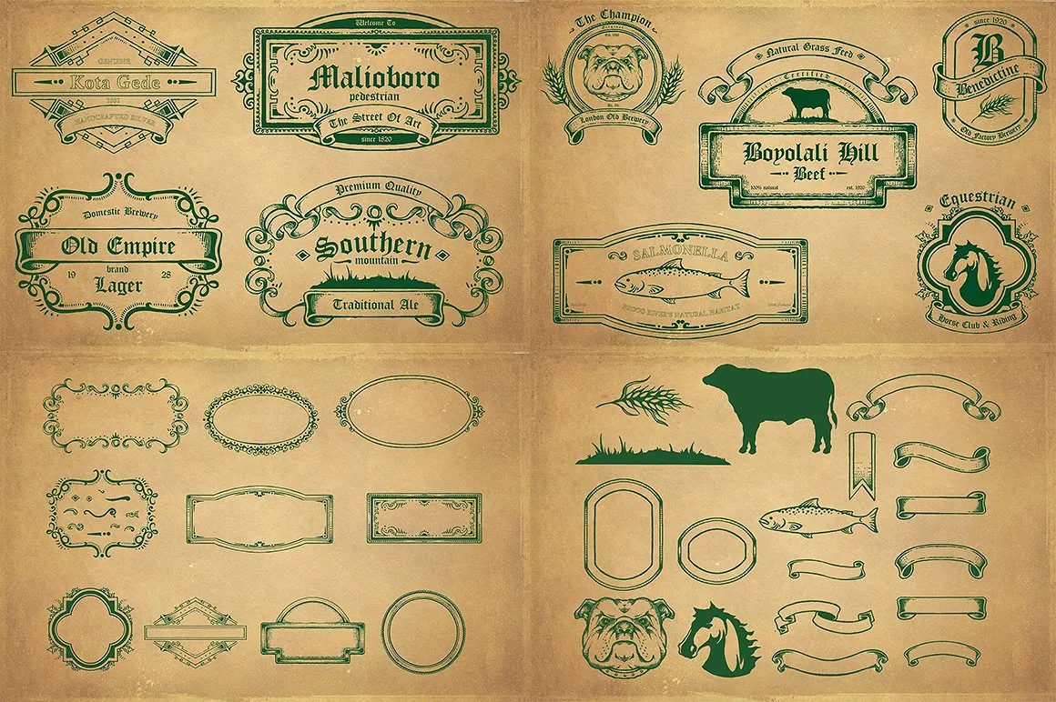 素材库下午茶：高品质的600+复古风格矢量logo标志标签大集合插图(12)