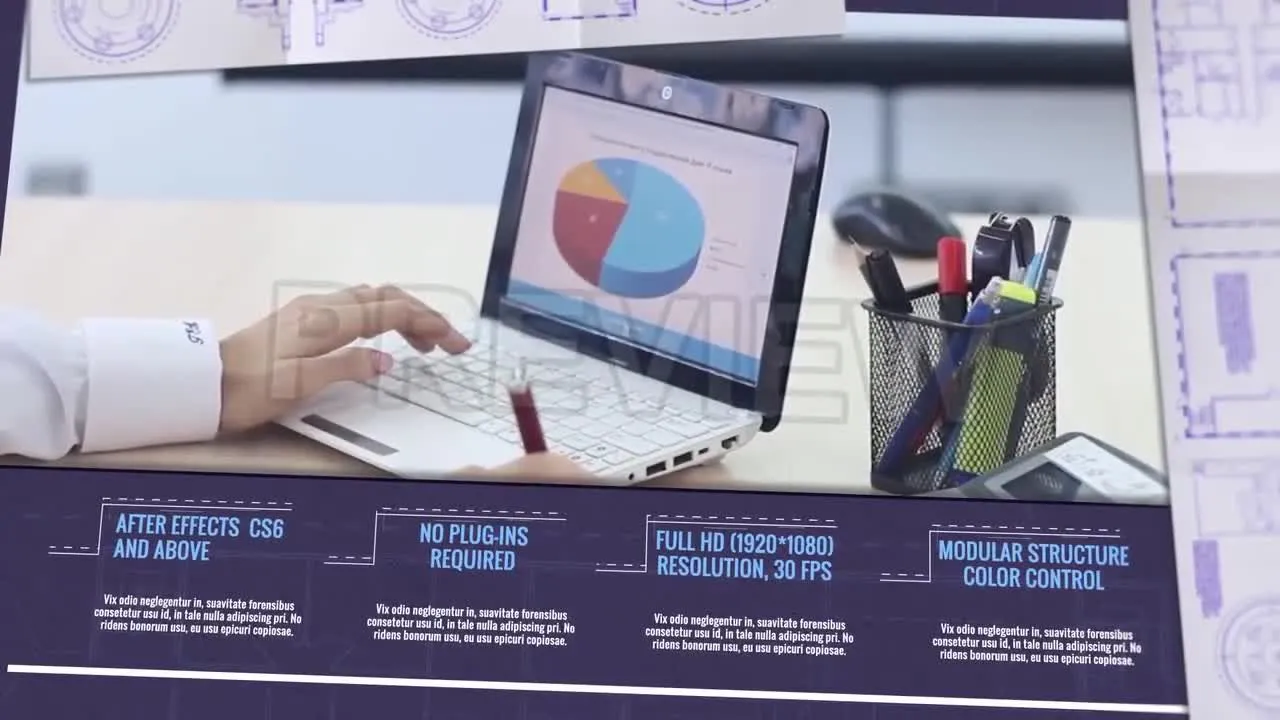 现代简洁创意的公司业务演示像素设计精选AE模板