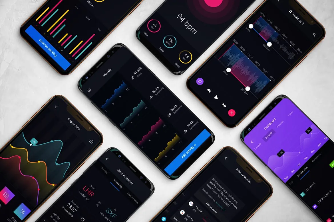 Android/iOS平台APP应用UI设计效果图样机v3 Android & iOS Mockup V.3插图(4)