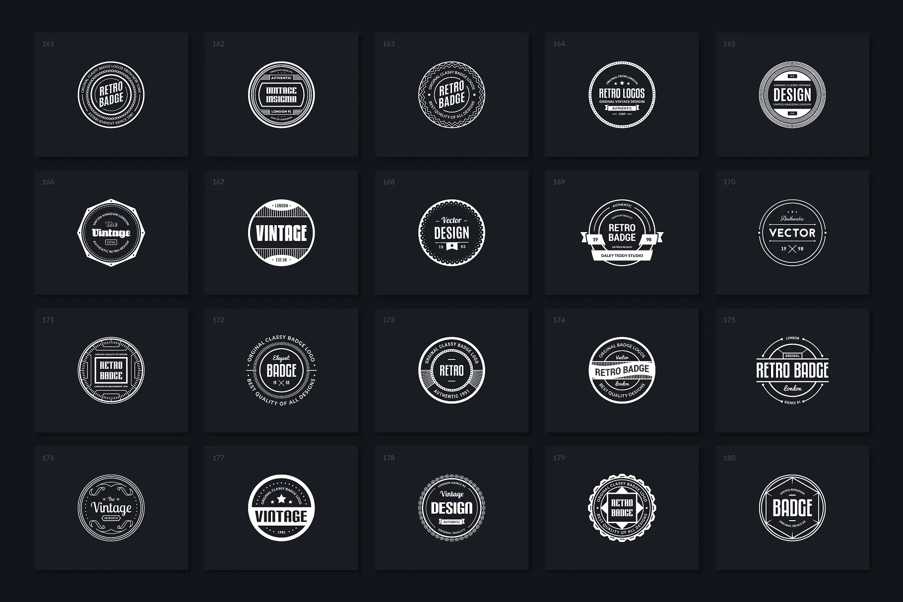 40枚复古徽章Logo模板 Vol. 5 40 Retro Badges Vol. 5插图(1)