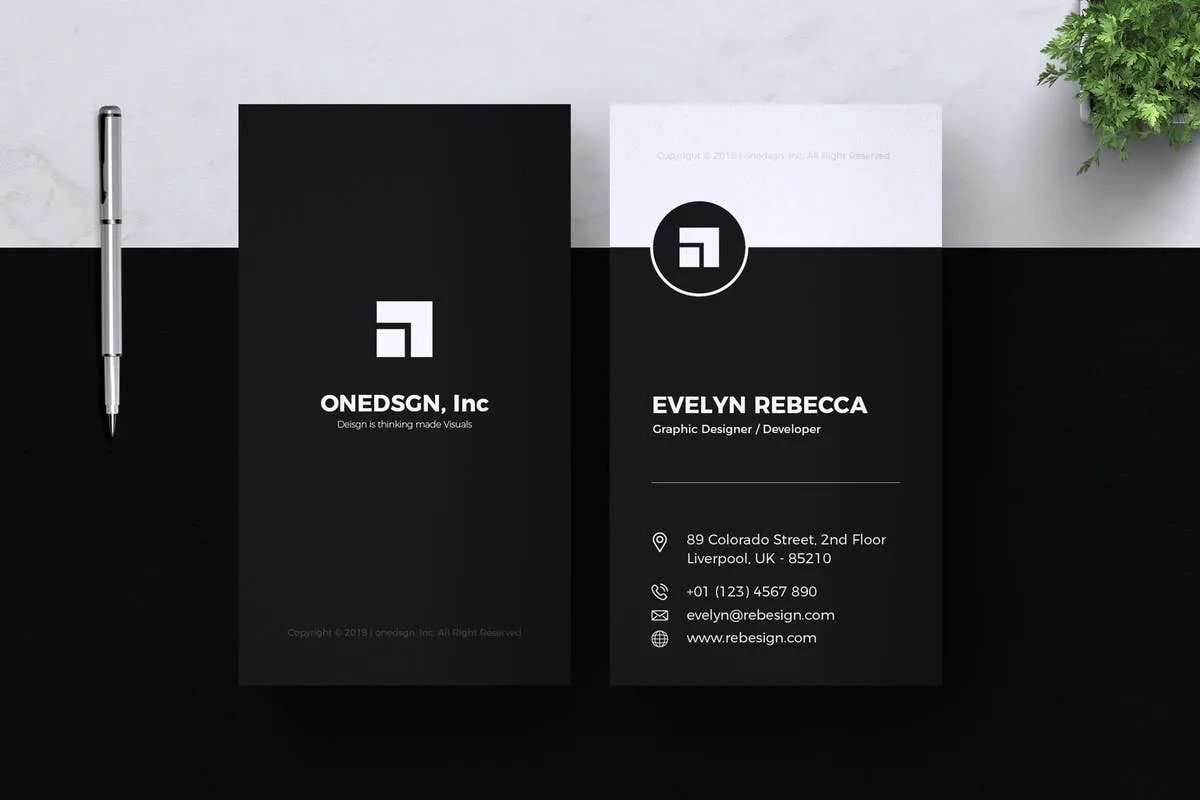 极简主义高端风格商业名片设计模板 Minimalist Business Card Vol. 02插图