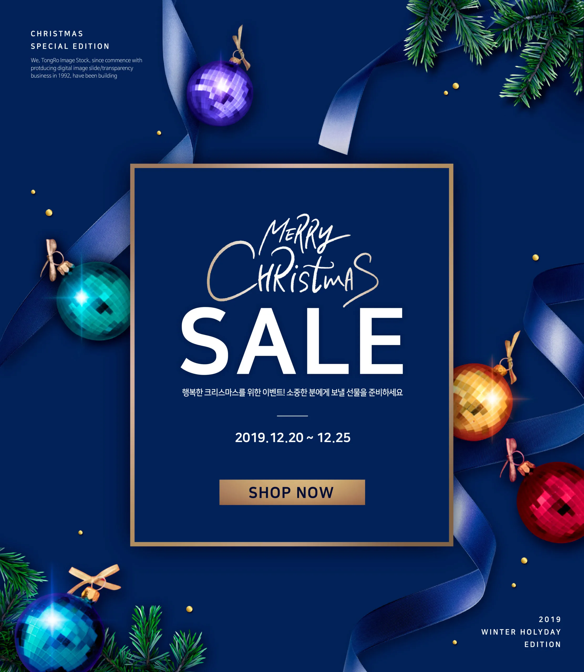 圣诞节日购物促销活动宣传海报/传单模板