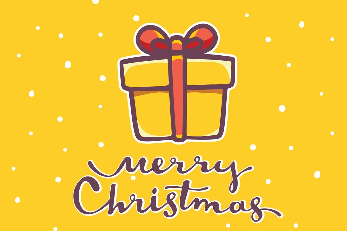 圣诞节&新年庆祝主题简易矢量手绘图形素材 Collection of Christmas cards插图