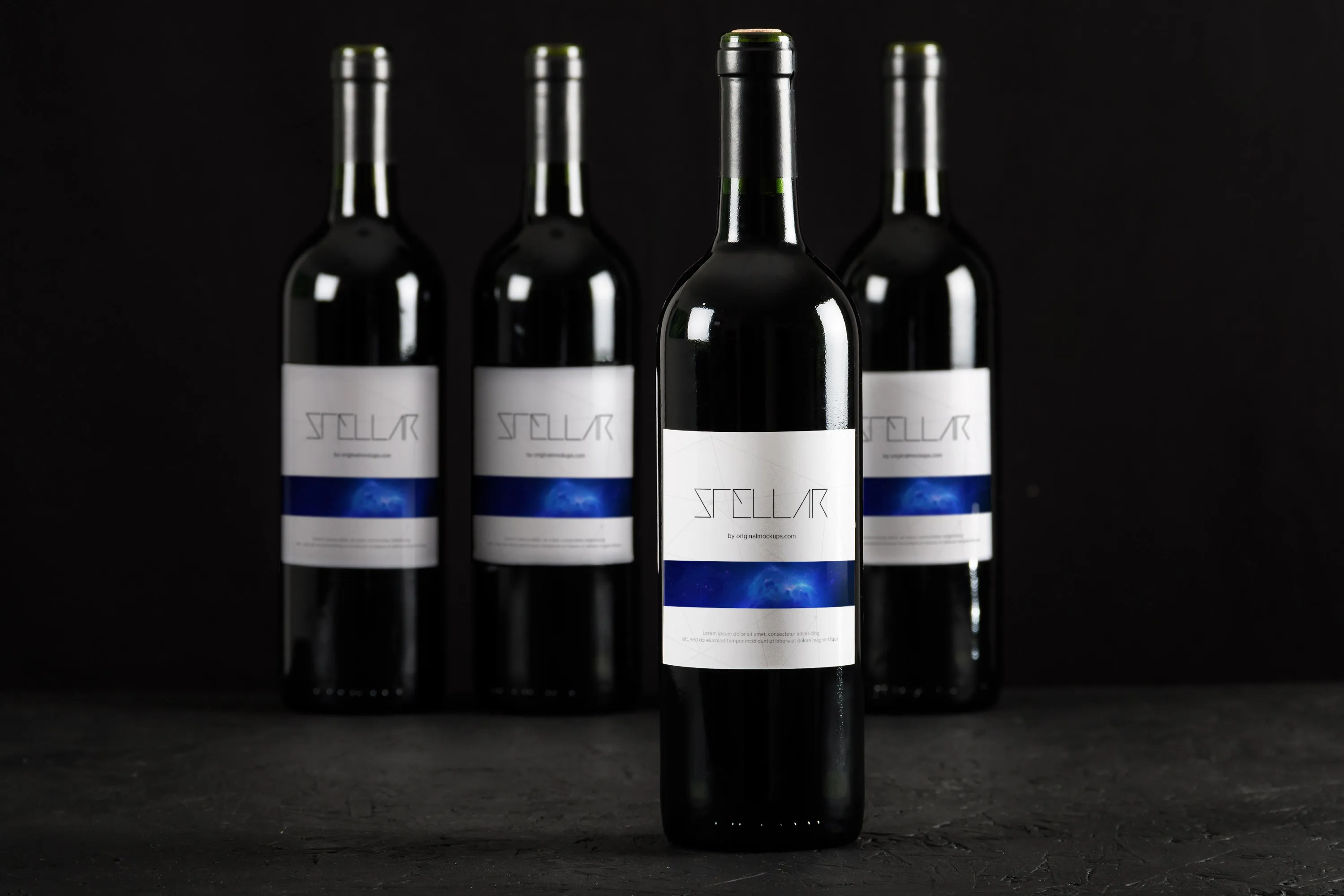 葡萄酒酒瓶设计效果图样机模板03 Wine Bottle Mockup 03插图