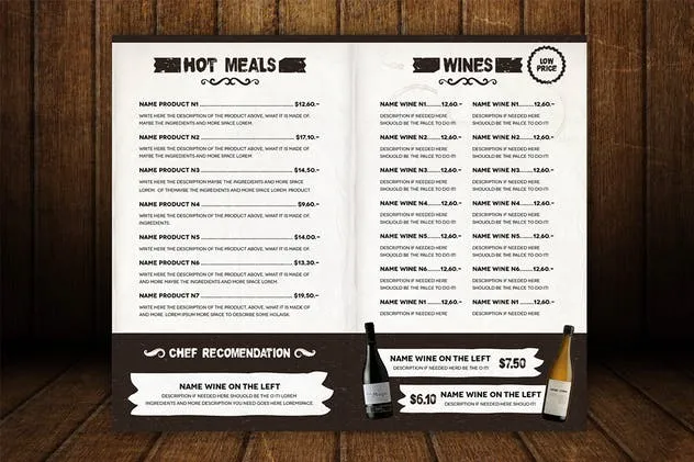 意大利餐厅西式餐厅食品菜单设计模板 The Ristorante Food Menu Illustrator Template插图(5)