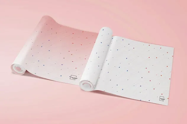 墙纸设计卷轴PSD样机2 Wallpaper Rolled PSD Mockups 02插图(2)