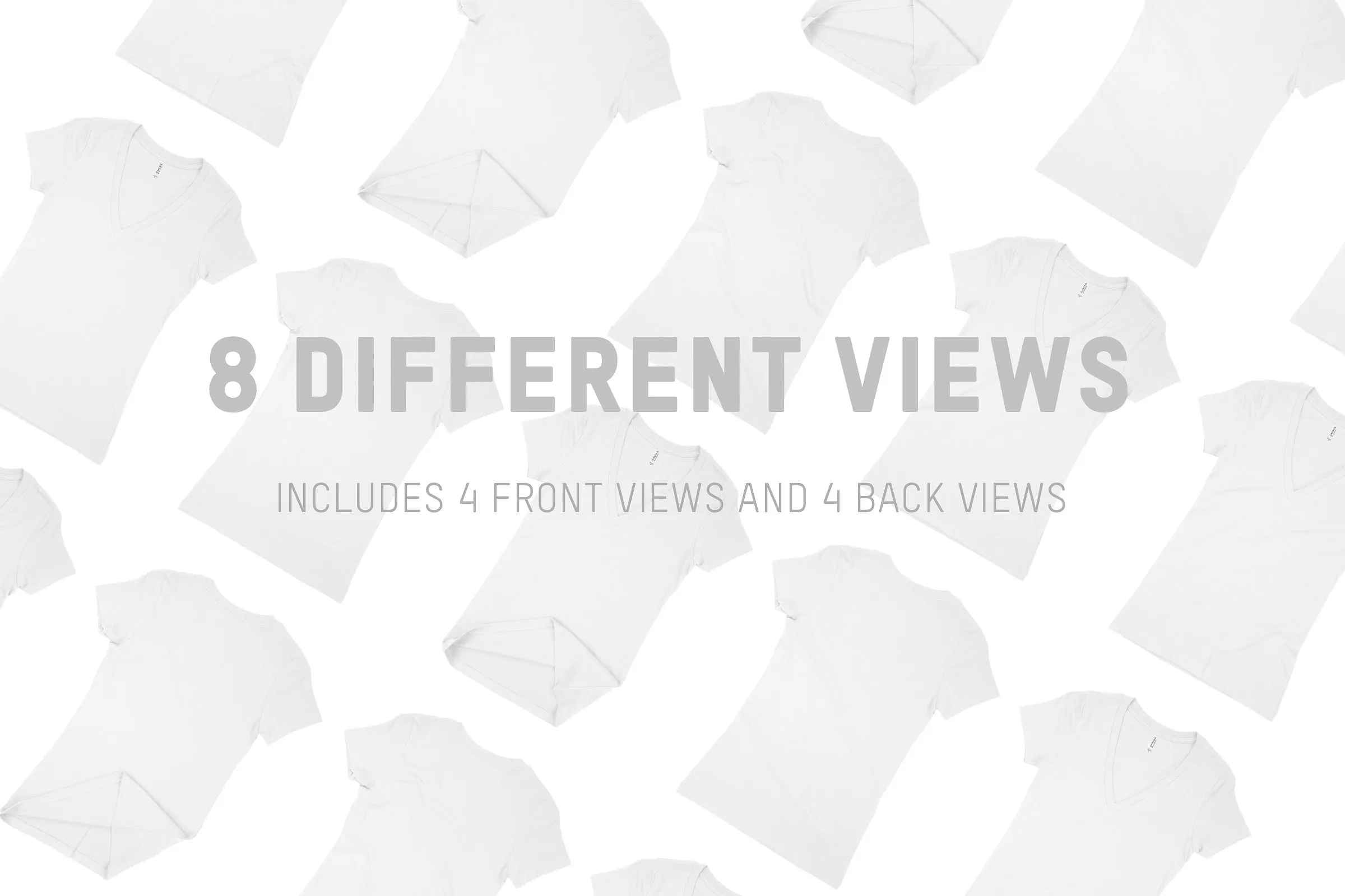 帆布女士深V领T恤服装样机 Bella Canvas 6035 Ladies Deep V-Neck插图(5)