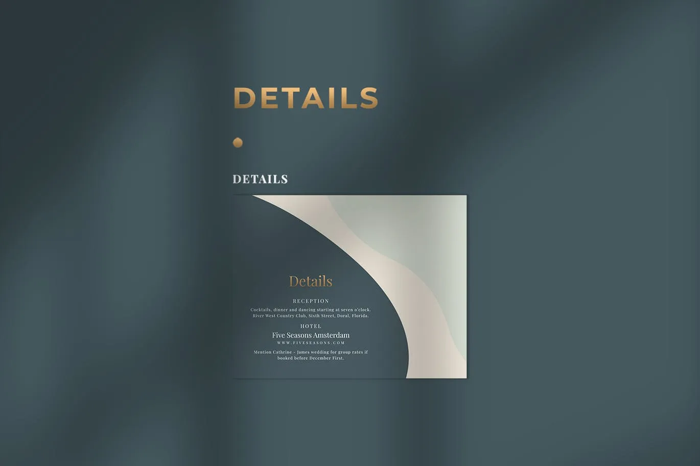 三色背景婚礼邀请设计素材包 SEA SALT – Wedding Invitation Suite插图(4)