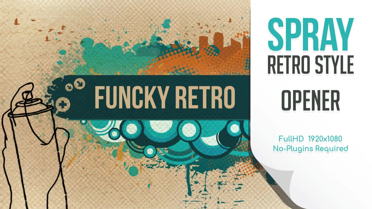 时髦的复古喷雾器广告介绍像素设计精选AE模板