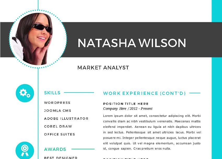 现代专业2合1照片简历模板 Modern 2 in 1 photo Word resume插图(1)