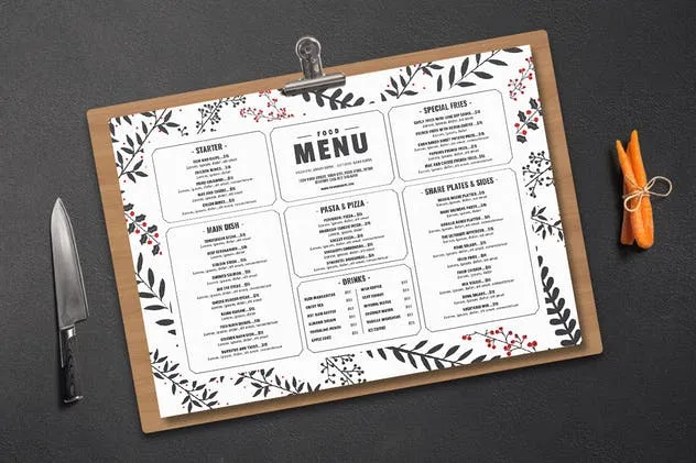 极简主义圣诞晚宴食物菜单 Christmas Food Menu插图(3)