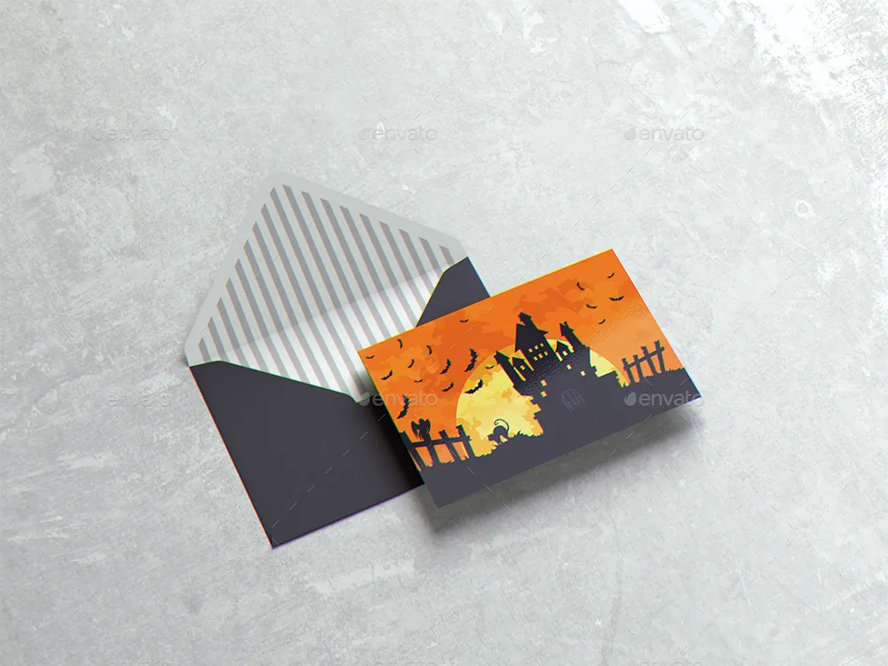 A6明信片和信封邀请传单设计样机 A6 Postcard & Envelope Invitation Flyer MockUp插图(5)