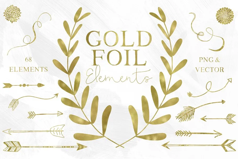 67种奢华金箔元素 67 Gold Foil Elements