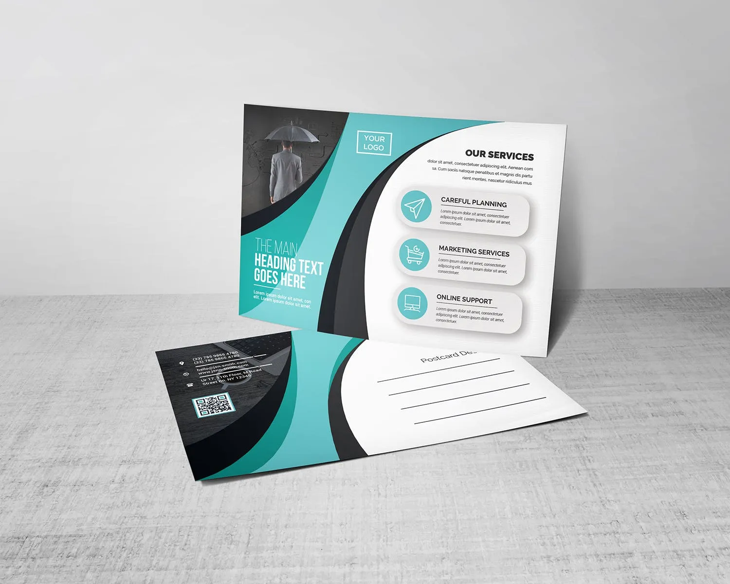 企业品牌宣传明信片设计模板 Postcard插图(1)