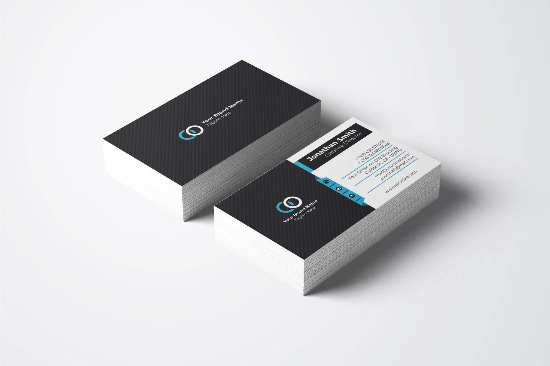 商务公司适用的企业像素设计精选名片模板v48 Business Card Template.v48