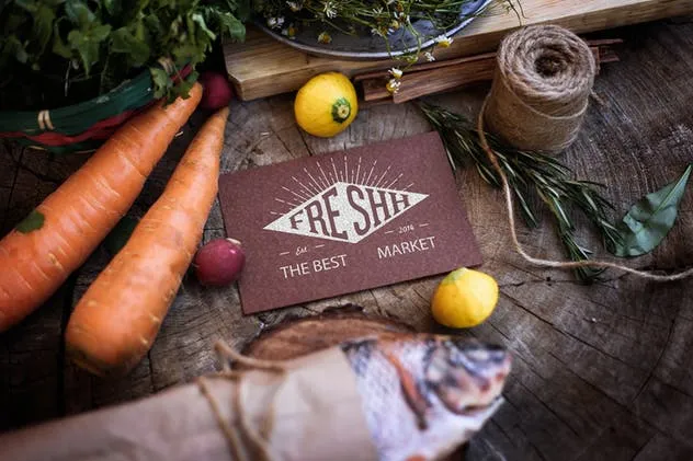 市场新鲜蔬菜食品样机 Market fresh Mock Up插图(8)