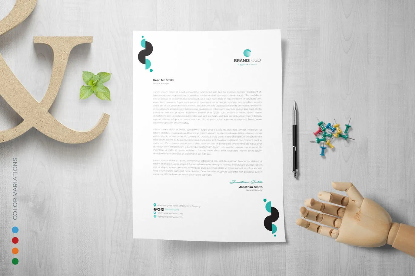 企业定制信纸信笺排版设计模板 Letterhead