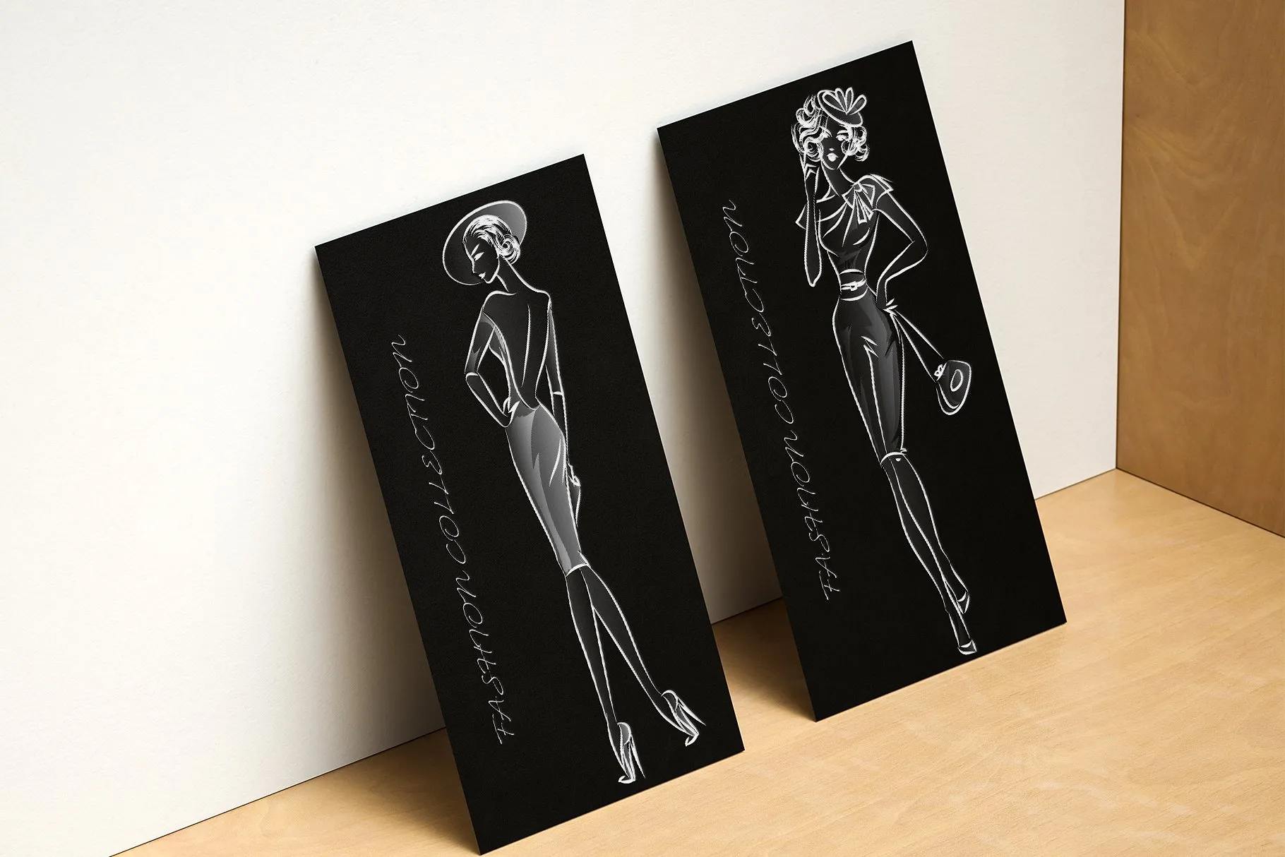 典雅时尚的时装模特手绘矢量素材合辑下载[ai,eps,png]插图(9)