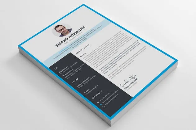 个人电子简历&推荐信二合一设计模板 Resume Template 37插图(3)