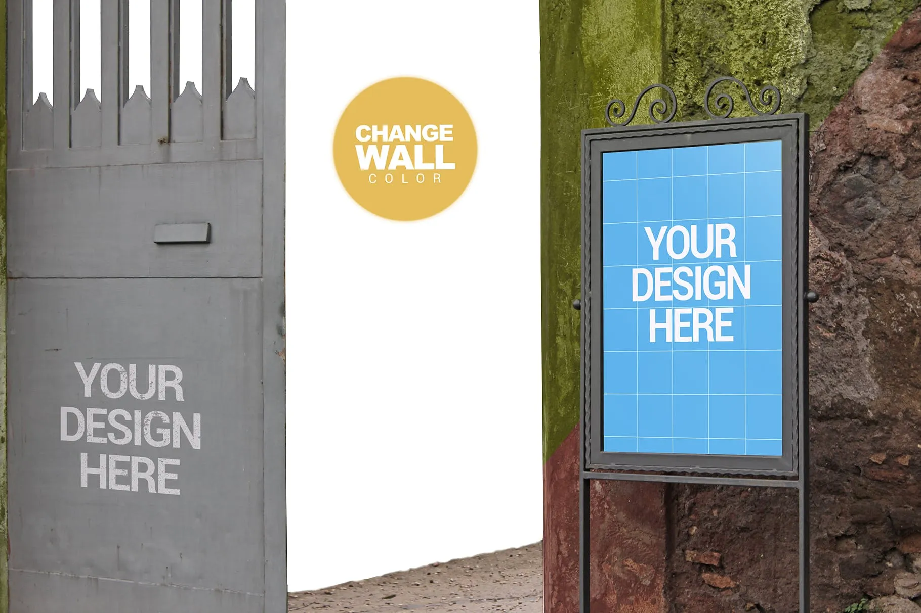 入口处海报/告示张贴效果图样机模板 Entrance Backgrounds Poster Mockup插图(7)