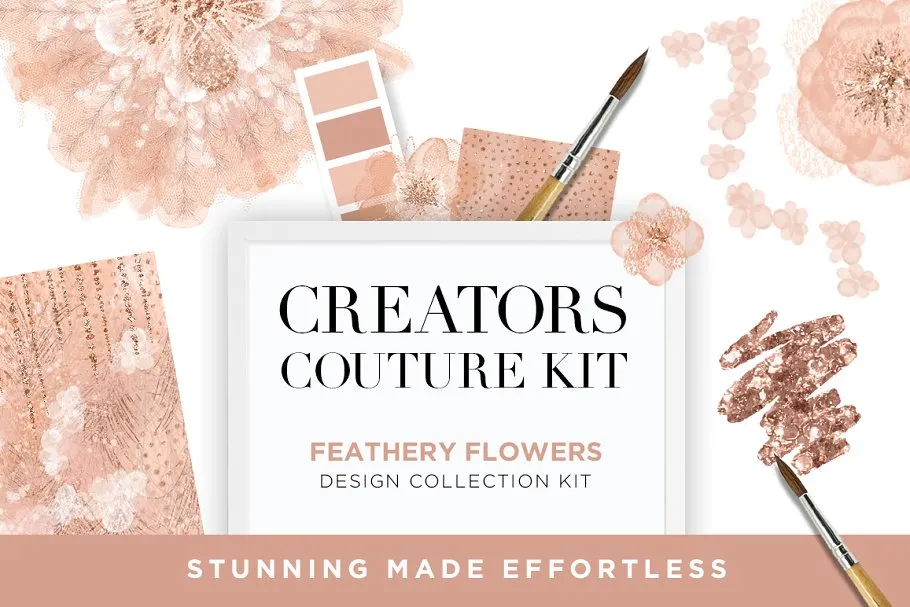 羽饰花卉设计套装 Feathery Flowers Couture Design Kit
