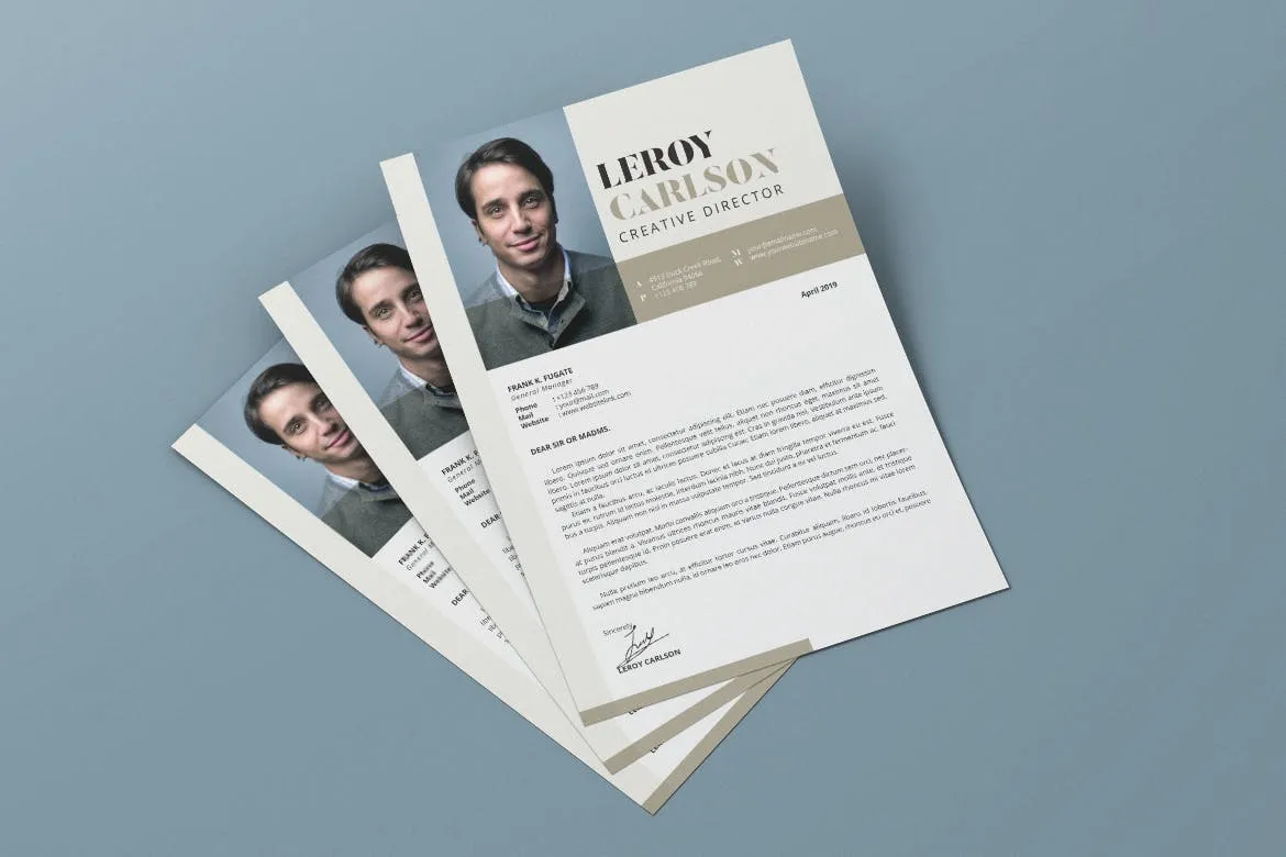 极简设计风格个人电子简历设计AI&PSD模板v13 Clean Minimalist CV Resume AI and PSD Flyer Vol.13插图(5)