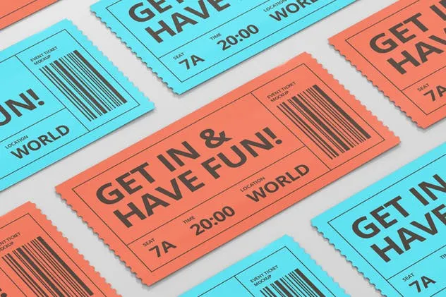 活动门票/电影票/优惠券样机模板 Event Ticket Mockup插图(3)