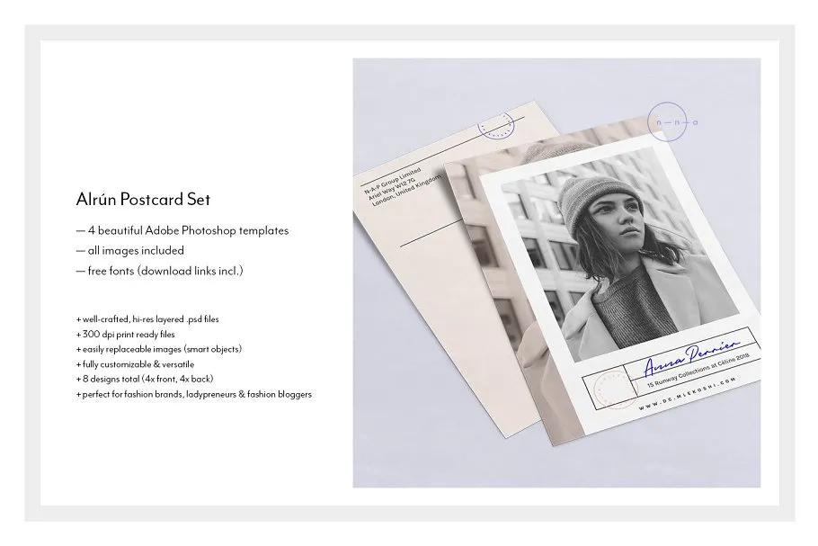 时尚生活品牌宣传小册子传单模板 Set of Postcard Flyers • Alrún插图(1)