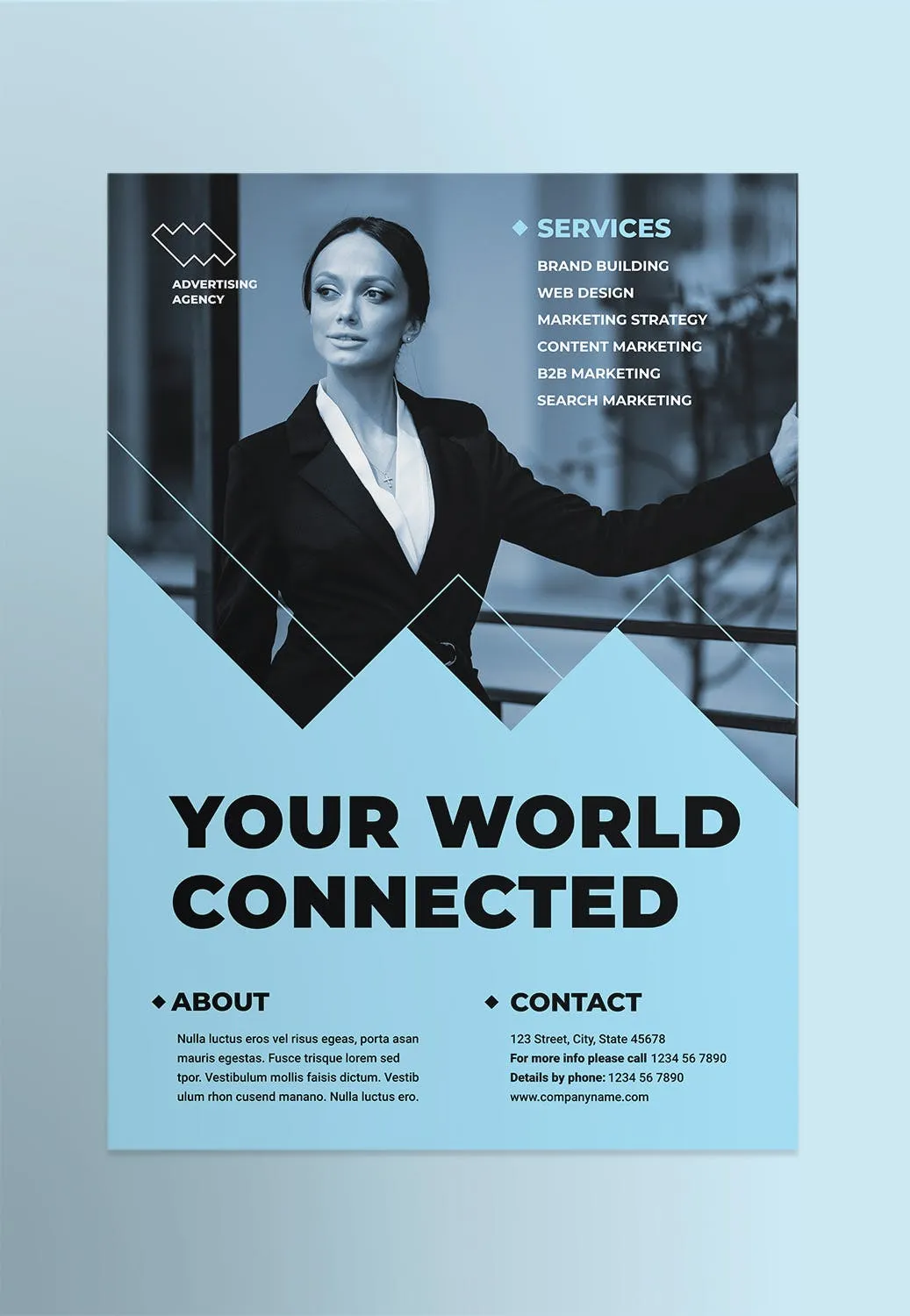 广告顾问广告公司宣传海报PSD素材素材库精选模板 Advertising Consultant Poster插图(1)